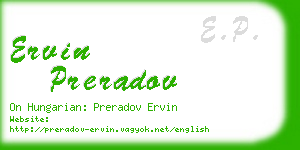 ervin preradov business card